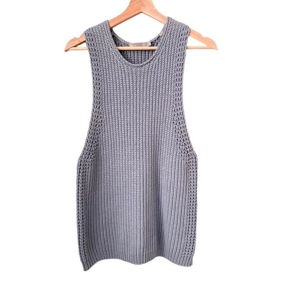 Vince Italian Waffle Knit Sweater Vest - Pale Blue Size XS - Picture 3 of 13